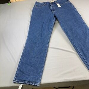 LL Bean Mens Classic Fit Flannel Lined Denim Jeans Blue 37x32 100220 NWT